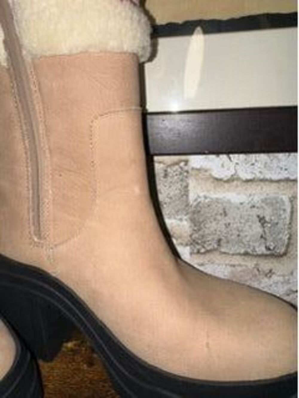 Hunter Marisol Waterproof Shearling Boots Beige 5 ($215) - Picture 8 of 9